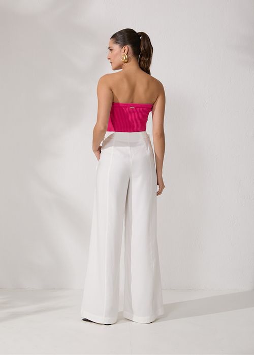 Calça Palazzo Visco Twill - Off White