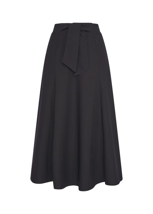 Saia Mídi Amarração Crepe Style - Preto