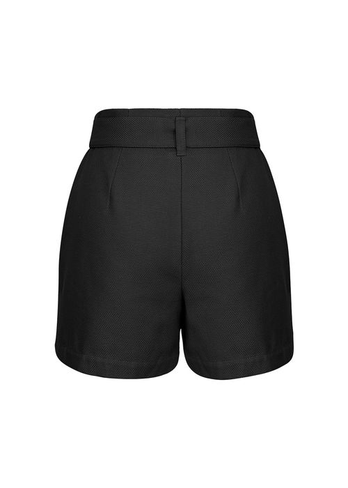 Short Alfaiataria Faixa Cotton Linen - Preto