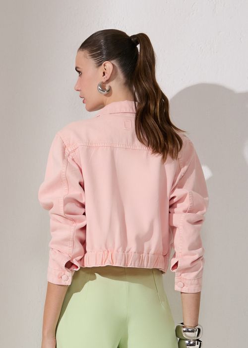 Jaqueta Cropped Sarja Candy - Candy Orange