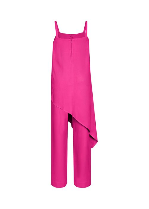 Conjunto Blusa Longa Wide Leg Visco Texture - Pink
