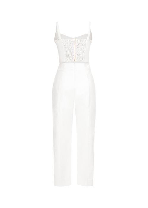 Conjunto Cropped Calça Visco Twill - Off White