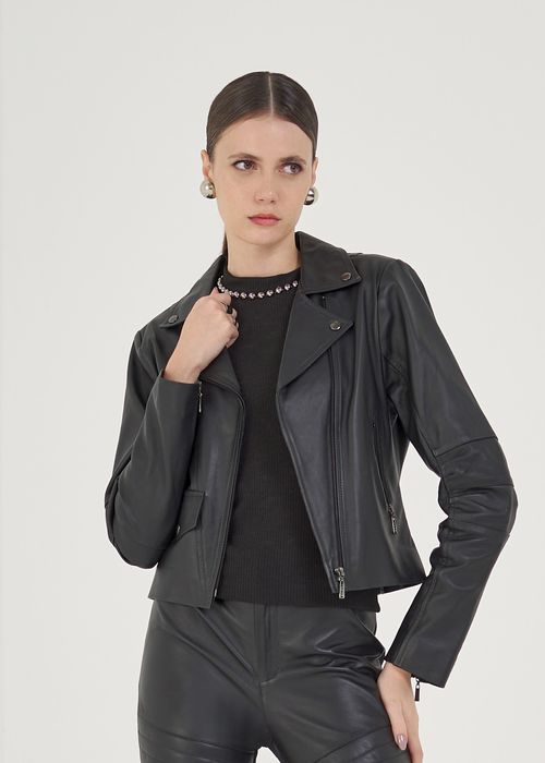 Jaqueta Perfecto Couro - Preto
