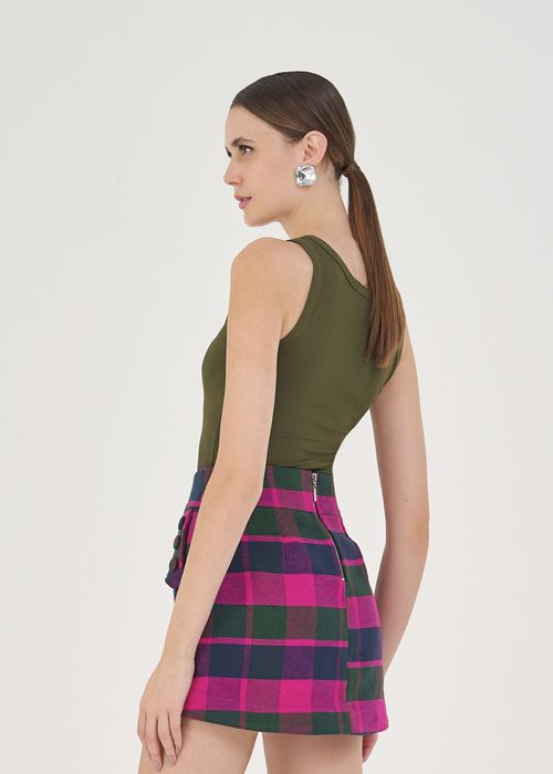 Mini Saia Fashion Plaid - Pink