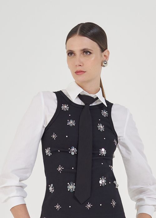 Gravata Feminina Slim - Preto