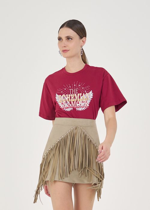 Short Saia Suede Festival - Cinza