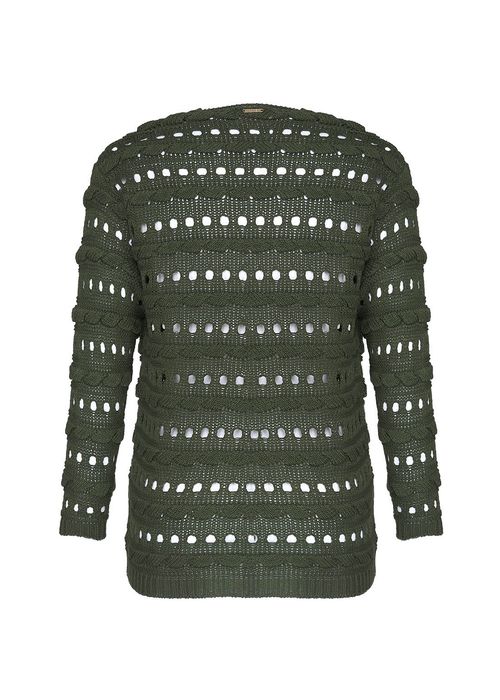 Casaco Tricot Texture - Oliva