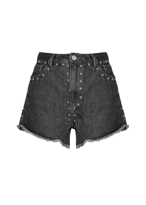 Short Spikes Jeans - Black Jeans