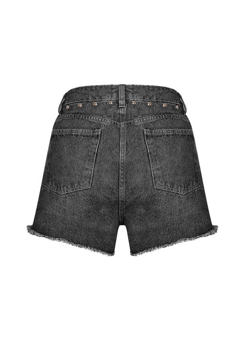 Short Spikes Jeans - Black Jeans