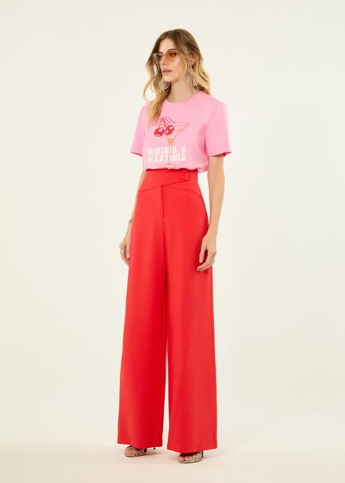 Calça Wide Leg Alfaiataria Sunset - Passion