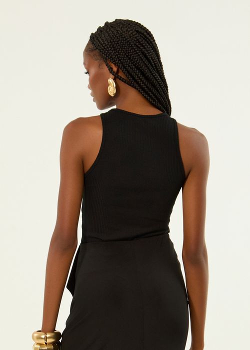 Regata De Malha Detalhe Metal Soft - Preto