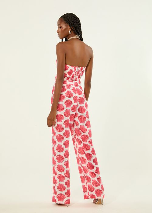 Conjunto Top E Calça Wide Leg Estampa Conchas - Passion
