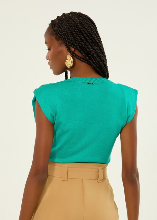 Blusa Cropped Mucle Tee - Pool Blue