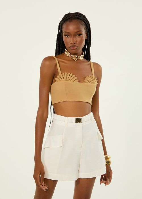 Short Com Cinto Visco Soft - Off White