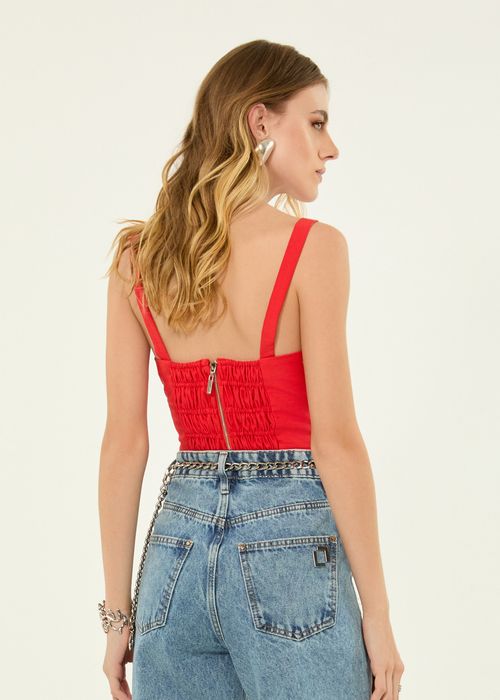 Cropped Alfaiataria Drapeado Visco Soft - Passion