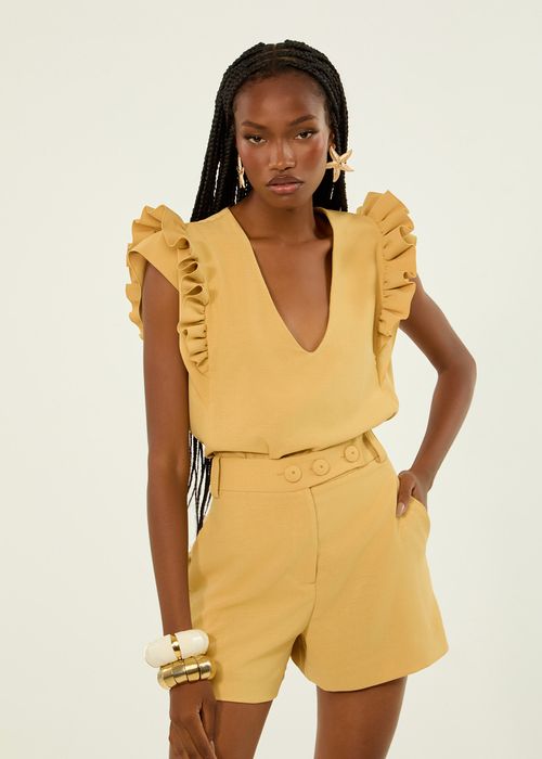 Conjunto Blusa E Short Crepe Flow - Desert