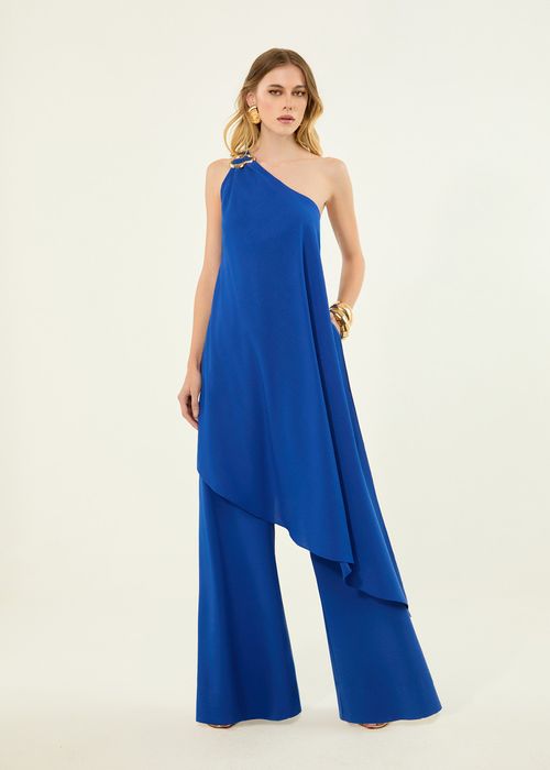 Conjunto Blusa E Calça Crepe Flow - Real Blue