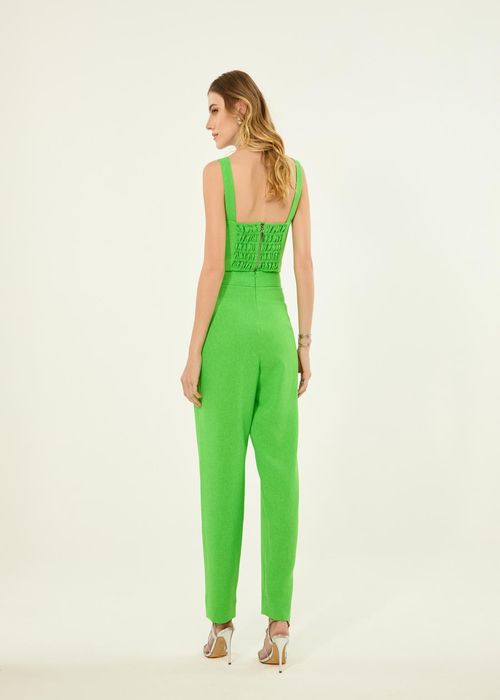 Conjunto Crepe Top Cropped E Calça - Energy Green