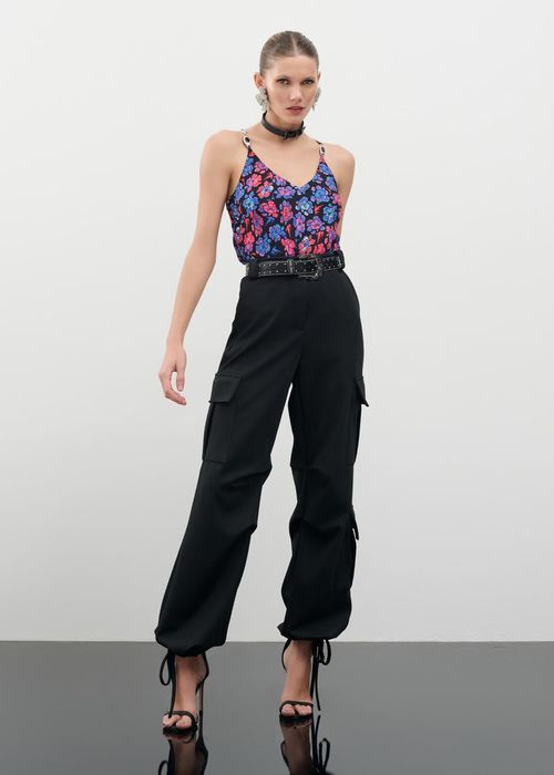 Calça Cargo De Malha Twill Mesh - Preto