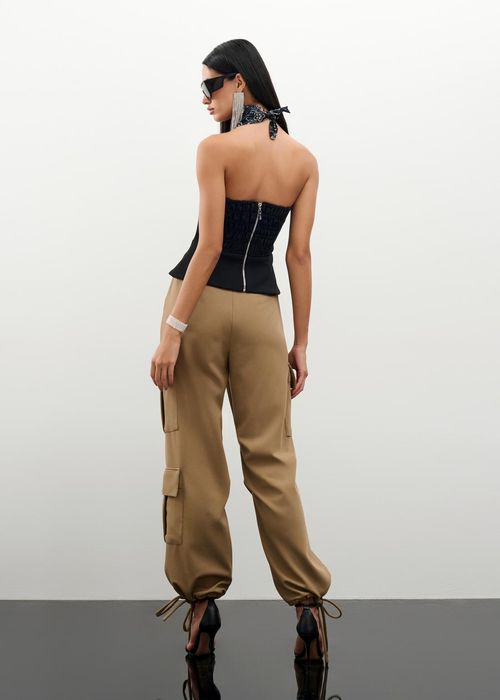 Calça Cargo De Malha Twill Mesh - Camel