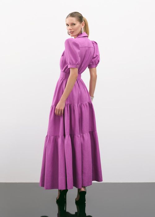 Vestido Chemise Em Linho Tailor - Purple