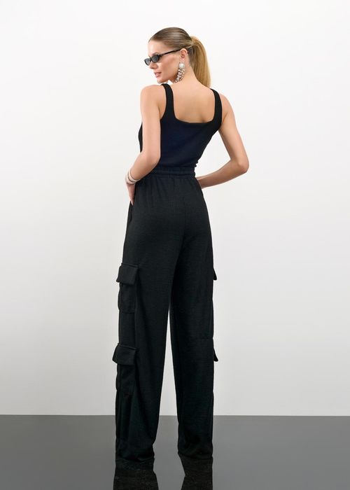 Conjunto Blusa Calça Tricot Luxemburgo - Preto