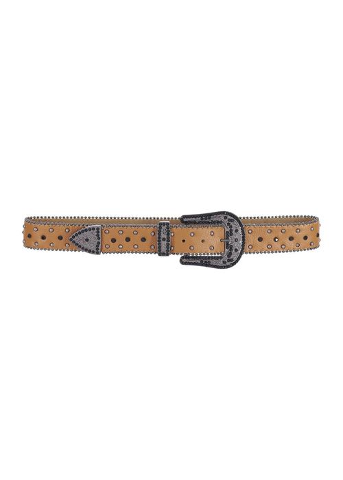 Cinto Couro Strass Western - Camel