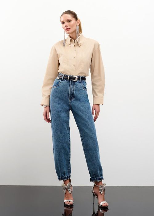 Calça Jeans Modelagem Barrel - Jeans