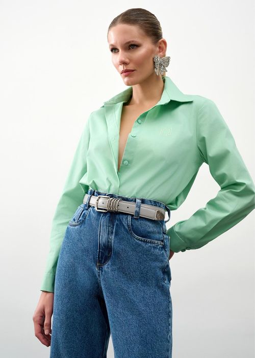 Camisa Classic Em Tricoline Cotton Collection - Matcha