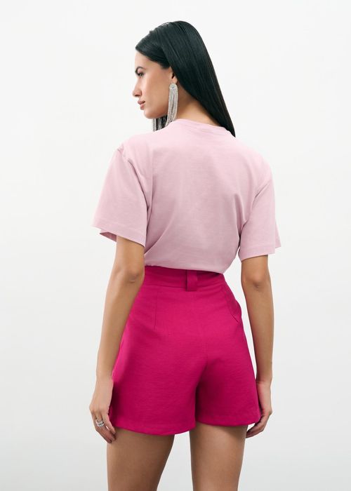 Conjunto T-shirt E Short Saia Alfaiataria Visco - Cherry