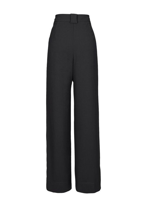 Calça Wide Leg Crepe Satin - Preto