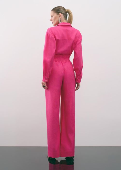 Conjunto Camisa E Calça Wide Linen - Pink