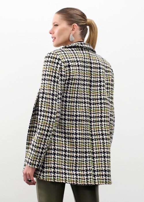 Blazer Com Botões Em Tweed Pied - Oliva