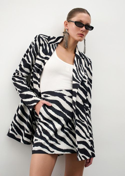 Maxi Blazer Estampa Jungle - Zebra