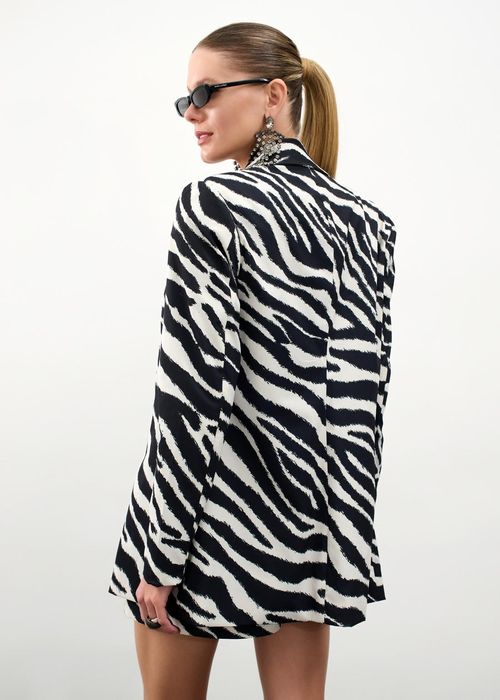Maxi Blazer Estampa Jungle - Zebra