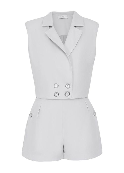 Conjunto Colete E Short Alfaiataria Destiny - Cinza