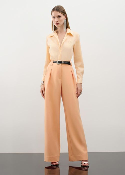 Calça Wide Leg Alfaiataria Genebra - Peach