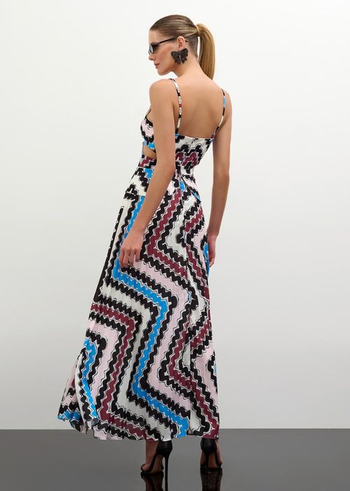Vestido Maxi Mídi Com Saia Plissada - Unica