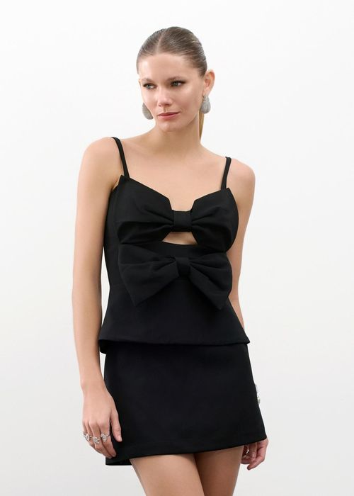 Conjunto Blusa E Short Alfaiataria Genebra - Preto