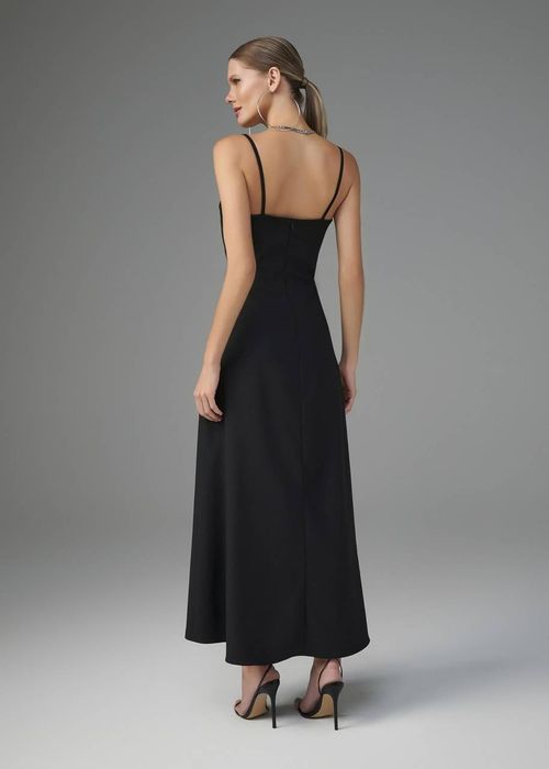 Sleep Dress Franzido Satin Infinity - Preto